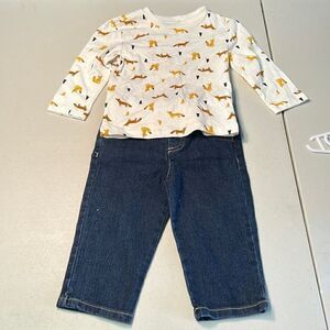 👕12m little me fox outfit like new